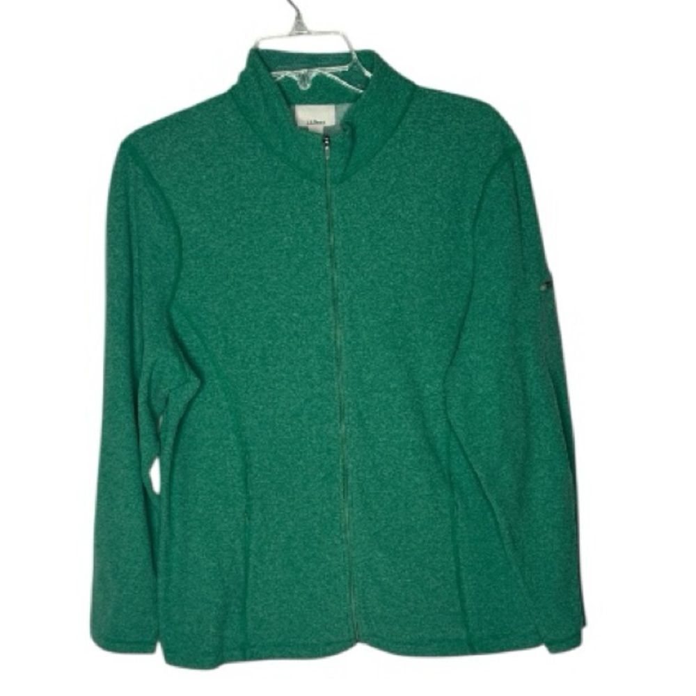 L.L. Bean Fleece Green Full-Zip Lightweight Zip Up Jacket/Sweatshirt. Size XL.